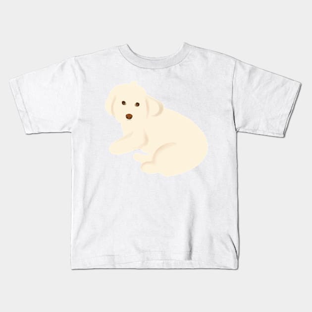Maltipoo Dog Staring Kids T-Shirt by PatternbyNOK